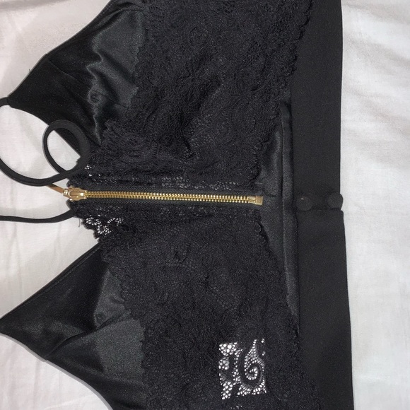 Black two piece prom dress with lace backing - Picture 3 of 5